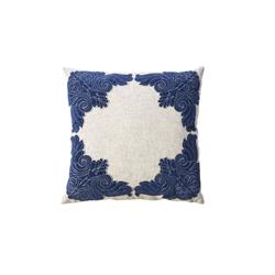 Picture of Benzara BM178019 Contemporary Style Floral&#44; Baroque Borders Throw Pillows&#44; Indigo Blue - Set of 2 - 2 x 20 x 20 in.