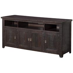 Picture of Benzara BM178109 Wooden TV Stand with 3 Shelves & Cabinets&#44; Espresso Brown - 30 x 19 x 65 in.