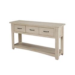 Picture of Benzara BM178128 Wooden Console Table with Three Drawers&#44; Antique White - 30 x 16 x 55 in.