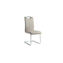 Picture of Benzara BM180294 Metal & Leather Cantilever Style Side Chair with Chrome Base&#44; Gray - Set of 2 - 38.75 x 17 x 23.25 in.