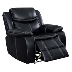 Picture of Benzara BM181369 Leatherette Power Recliner with Cup Holders & Storage&#44; Black - 41 x 63 x 42.5 in.