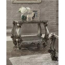 Picture of Benzara BM185331 Square Shape Wooden End Table with Bottom Shelf&#44; Antique Gray - 25.79 x 31.1 x 31.1 in.
