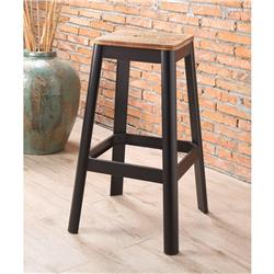 Picture of Benzara BM186909 Industrial Style Metal Frame & Wooden Bar Stool&#44; Brown & Black - 30 x 18 x 18 in.