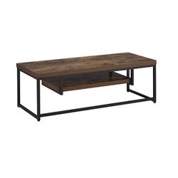 Picture of Benzara BM185341 Wood & Metal TV Stand with One Shelf&#44; Weathered Oak Brown & Black - 15.75 x 15.75 x 47.24 in.