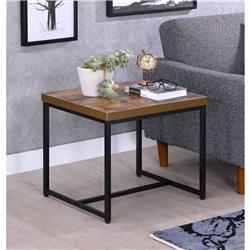 Picture of Benzara BM186957 Contemporary Style Rectangular Wood & Metal End Table&#44; Brown & Black - 19 x 19 x 22 in.