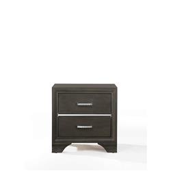 Picture of Benzara BM185456 Wooden Two Drawer Nightstand With Bracket Legs  Gray - 24.29 x 16.38 x  37