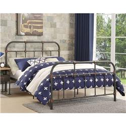 Picture of Benzara BM185510 Industrial Pipe Detailed Metal Full Size Bed&#44; Sandy Gray - 45.25 x 57.63 x 80 in.