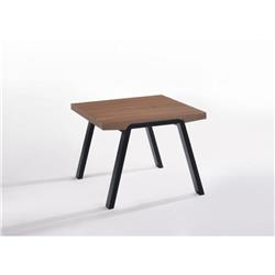 Picture of Benzara BM187430 Wooden Table Top End Table with Angled Metal Legs&#44; Walnut Brown & Black - 24 x 24 x 4 in.