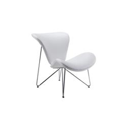 Picture of Benzara BM187468 Leatherette Upholstered Accent Chair with Hairpin Metal Legs&#44; White & Silver - 34 x 28 x 30 in.