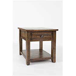 Picture of Benzara BM183951 Wooden End Table with Drawer & Bottom Shelf&#44; Oak Brown - 24 x 24 x 24 in.