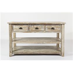 Picture of Benzara BM183966 Wooden Sofa Table with Drawers & Shelves&#44; Washed Gray - 30 x 50 x 18 in.