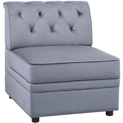 Picture of Benzara BM185736 Traditional Style Velvet Modular Armless Chair with Tufting&#44; Gray - 33 x 34 x 29 in.