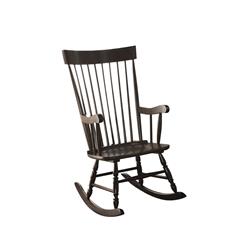 Picture of Benzara BM185747 Traditional Style Wooden Rocking Chair with Contoured Seat&#44; Black - 44.5 x 25.44 x 32.75 in.