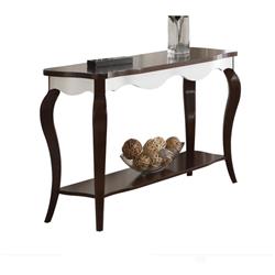 Picture of Benzara BM185767 Rectangular Wooden Sofa Table with Cabriole Legs&#44; Walnut Brown & White - 30 x 17 x 48 in.
