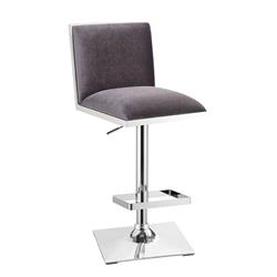 Picture of Benzara BM181075 Contemporary Style Bar Stool with Padded Fabric Seat & Back&#44; Gray & Silver
