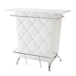 Picture of Benzara BM181080 Contemporary Style Leatherette Padded Bar Table with Button Tufting&#44; White