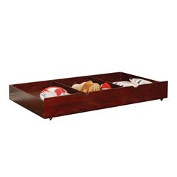 Picture of Benzara BM181099 Transitional Style Wooden Trundle with Large Storage Drawer&#44; Warm Cherry Brown