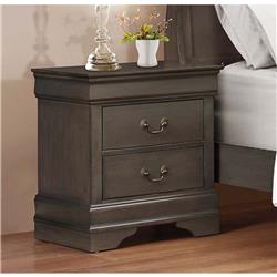 Picture of Benzara BM179883 Wooden Solid Grey Night stand&#44; Stained Gray - 24 x 15.75 x 21.63 in.
