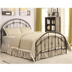 Picture of Benzara BM182781 Metallic Twin Size Bed with Double Arched Headboard & Footboard&#44; Dark Bronze - 55.25 x 81 x 43.5 in.