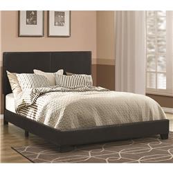 Picture of Benzara BM182786 Leather Upholstered Full Size Platform Bed&#44; Black - 45.75 x 58 x 81.25 in.