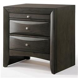 Picture of Benzara BM185892 25.39 x 16.81 x 25.63 in. Wooden Nightstand with Bevel Drawer Front&#44; Gray