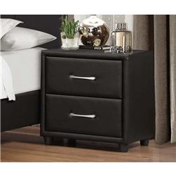 Picture of Benzara BM179894 22 x 16 x 21.25 in. 2 Drawer Night Stand&#44; Wood & PVC - Black