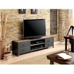 Picture of Benzara BM181327 19.63 x 17.25 x 62.63 in. 60 in. Wooden TV Stand with 4 Drawers & 2 Open Shelves&#44; Gray