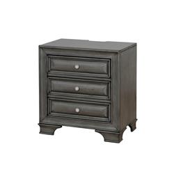 Picture of Benzara BM182947 28 x 26 x 17 in. Transitional Wood Night Stand with Night Light&#44; Gray