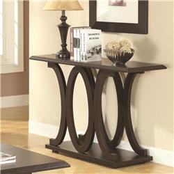 Picture of Benzara BM184906 30 x 42 x 15.5 in. Contemporary Style C-Shaped Sofa Table with Open Shelf&#44; Espresso Brown