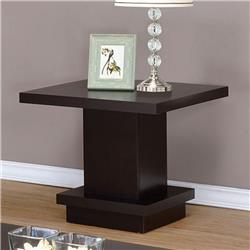 Picture of Benzara BM184934 21.5 x 23.5 x 23.5 in. Contemporary End Table with Pedestal Base&#44; Cappuccino Brown