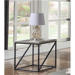 Picture of Benzara BM184954 Industrial Style Minimal End Table with Wooden Top & Metallic Base&#44; Gray - 24 x 23.75 x 23.75 in.