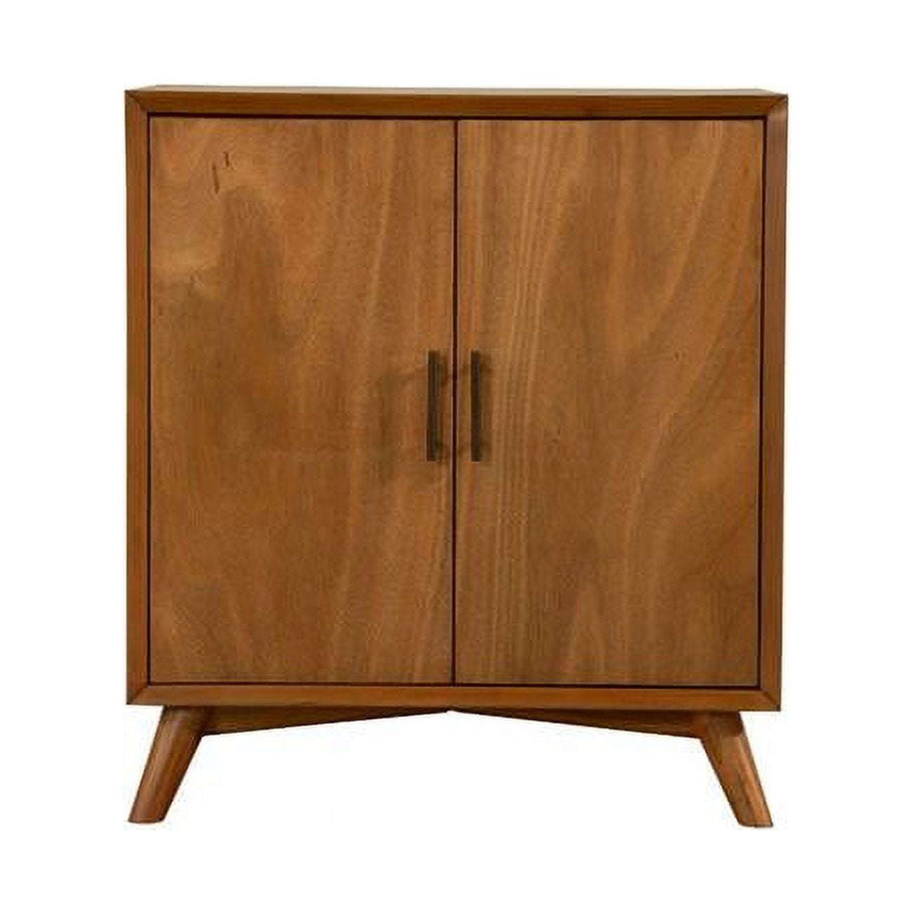 BM186137 Wooden Small Bar Cabinet with Two Doors & Splayed Legs, Brown - 36 x 32 x 19 in -  Benzara