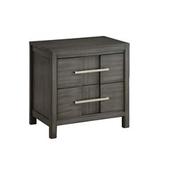 Picture of Benzara BM182990 Transitional Solid Wood Night Stand with Two Drawers&#44; Gray - 24 x 23.625 x 16 in.