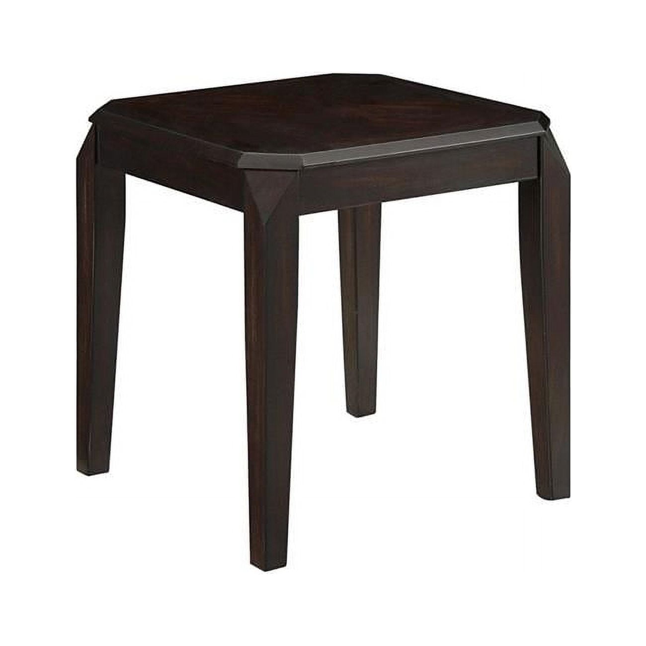 Picture of Benzara BM184981 Solid Wooden End Table with Beveled Corners&#44; Walnut Brown - 22 x 21.25 x 21.25 in.