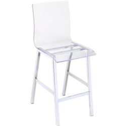 Picture of Benzara BM186215 Metal Counter Height Chair with Acrylic Seat & Back&#44; Clear & Silver - 39 x 16 x 19 in. - Set of 2
