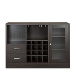 Picture of Benzara BM193794 Wooden Server with One Side Door Storage Cabinets & Two Drawers - Espresso Brown - 47 x 16 x 33 in.
