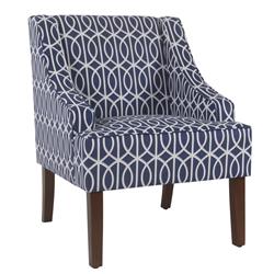 Picture of Benzara BM194147 Wooden Fabric Upholstered Accent Chair with Swooping Armrests  Multicolor - 33.25 x 25 x  30.8