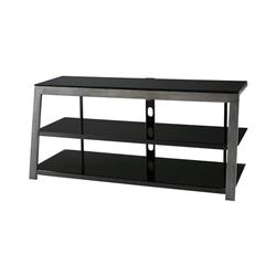 Picture of Benzara BM194845 Metal Framed TV Stand with Tempered Glass Shelves & Top - Black & Gray - 19.88 x 48 x 22.13 in.