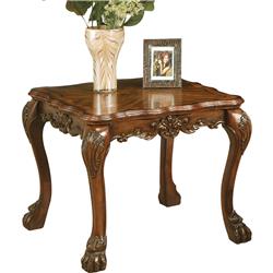 Picture of Benzara BM177816 Wooden End Table in Traditional Style&#44; Cherry Oak Brown - 24.25 x 28 x 28 in.