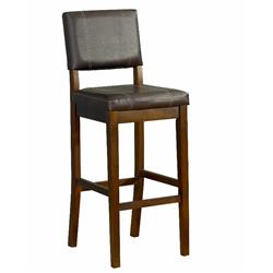 Picture of Benzara BM16602 Wooden Bar Stool with Leatherette Upholstered Seat & Back&#44; Brown - 45 x 18 x 19.25 in.