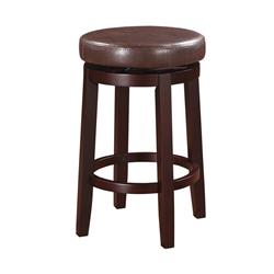 Picture of Benzara BM144156 Fabric Upholstered Wooden Counter Stool with Slanted Legs&#44; Brown - 25.2 x 17.9 x 17.9 in.