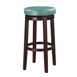 Picture of Benzara BM144163 Fabric Upholstered Bar Stool with Slanted Legs&#44; Brown & Blue - 31 x 19.13 x 19.13 in.