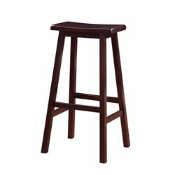 Picture of Benzara BM16847 29 in. Wooden Saddle Stool with Slanted Legs&#44; Brown - 30 x 17.38 x 14.75 in.