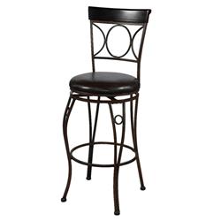 Picture of Benzara BM16634 Metal Bar Stool with Leatherette Swivel Seat&#44; Black & Brown - 45 x 17 x 19.75 in.