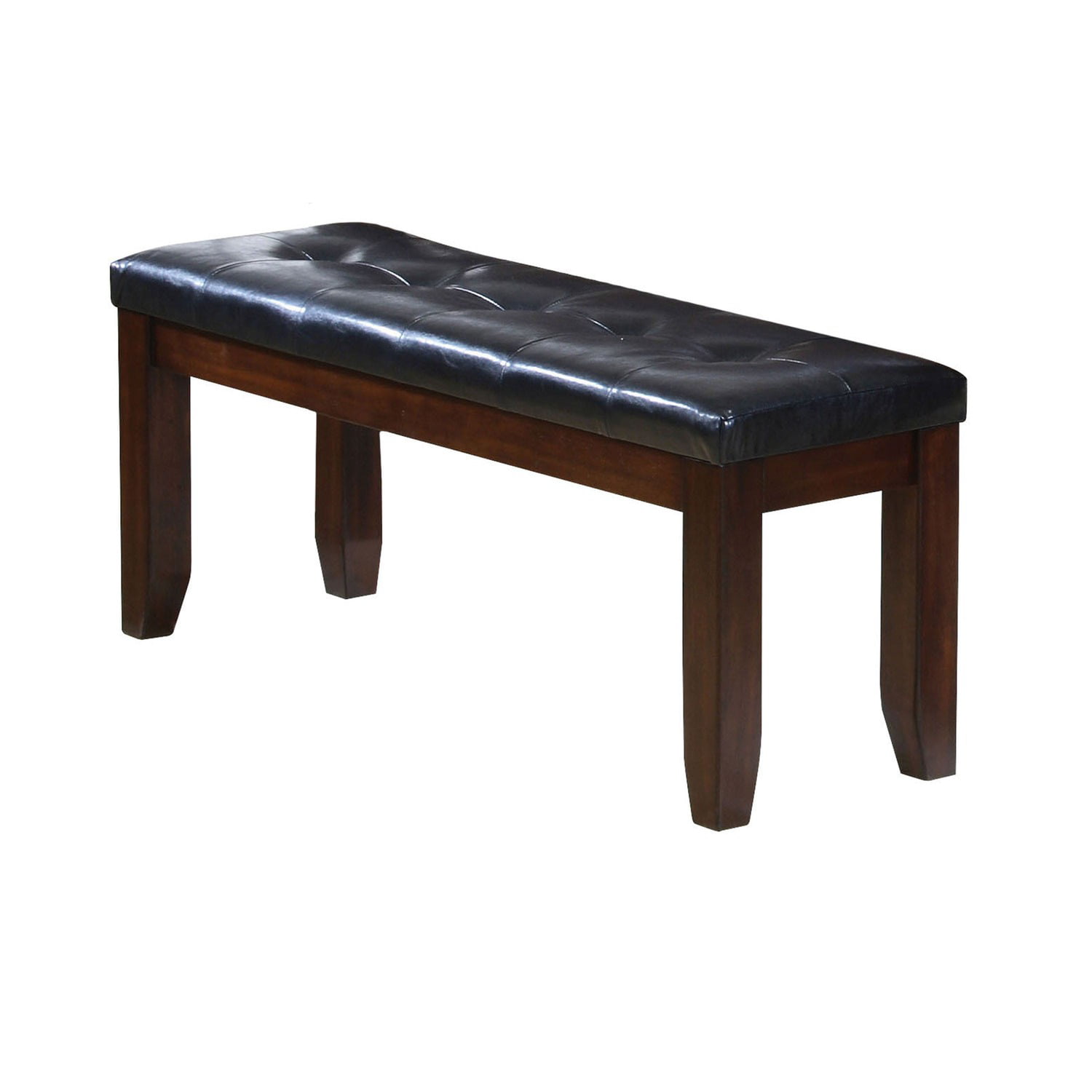 Picture of Benzara BM177548 Leather Upholstered Wooden Bench with Tufted Seat&#44; Espresso Brown & Black - 19.5 x 17 x 48 in.