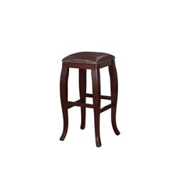 Picture of Benzara BM16682 Wooden Bar Stool with Cushioned Seat & Nailhead Trim Edge&#44; Brown - 30 x 15.94 x 15.94 in.