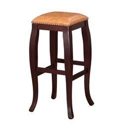 Picture of Benzara BM16683 Square Shape Wooden Bar Stool with Nailhead Trim Accents&#44; Brown - 30 x 15.94 x 15.94 in.