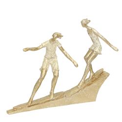 Picture of Benzara BM205213 Miniature Polyresin Surfing Couple Statuetted&#44; Gold