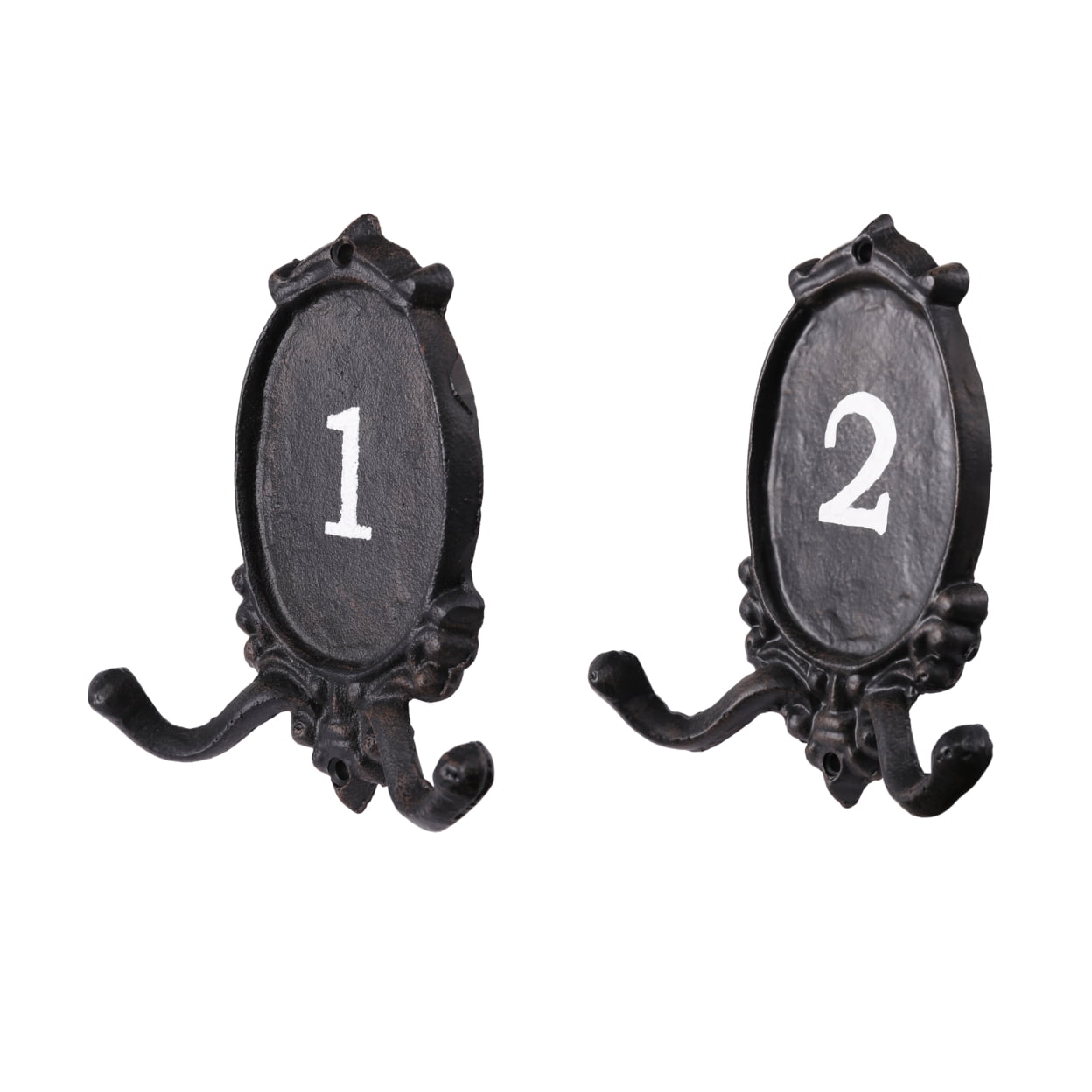 Picture of Benzara BM202276 Iron Prong Coat Hook with Dual Hanging Angles, Black - Set of 2