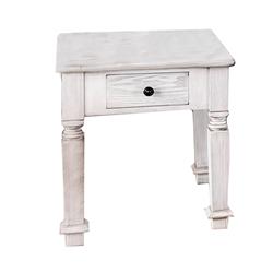Picture of Benzara BM203937 Transitional Style Wooden End Table with 1 Drawer Storage&#44; White